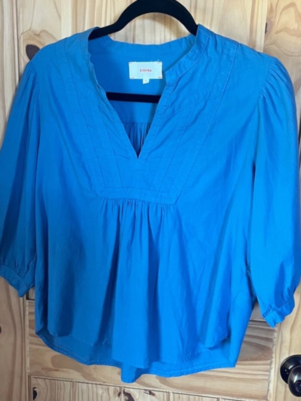 Cute blue woven peasant top Xirena XS